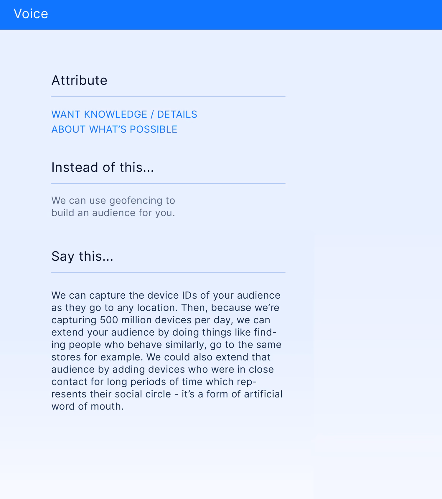 AGI Brand Book Voice Page Details